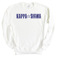 Load image into Gallery viewer, Kappa Sigma Sweatshirt - Kappa Sig Fraternal Star Crewneck Sweatshirt - Kite and Crest
