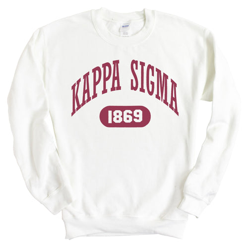 Kappa Sigma Sweatshirt - Kappa Sig Large Athletic Crewneck Sweatshirt - Kite and Crest