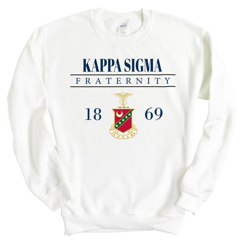 Kappa Sigma Sweatshirt - Kappa Sig Large Crest Crewneck Sweatshirt - Kite and Crest