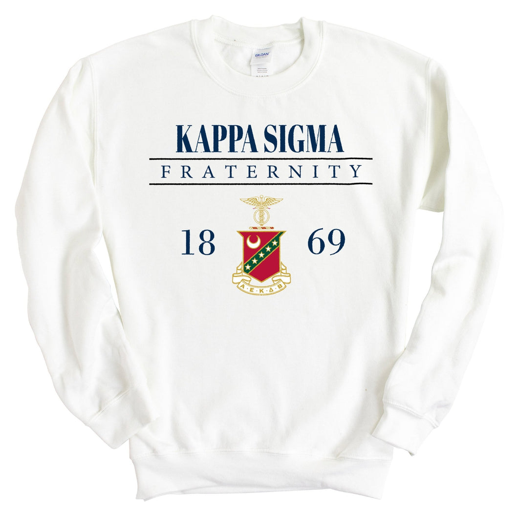 Kappa Sigma Sweatshirt - Kappa Sig Large Crest Crewneck Sweatshirt - Kite and Crest