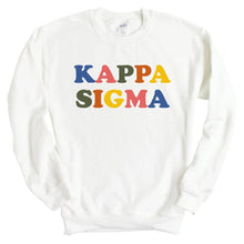 Load image into Gallery viewer, Kappa Sigma Sweatshirt - Kappa Sig Retro Letters Crewneck Sweatshirt - Kite and Crest
