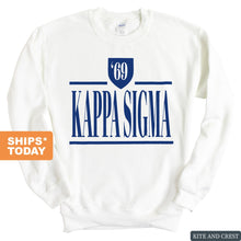 Load image into Gallery viewer, Kappa Sigma Sweatshirt - Kappa Sig Shield Crewneck Sweatshirt - Kite and Crest
