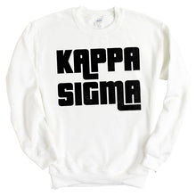 Load image into Gallery viewer, Kappa Sigma Sweatshirt - Kappa Sig Stacked Letters Crewneck Sweatshirt - Kite and Crest
