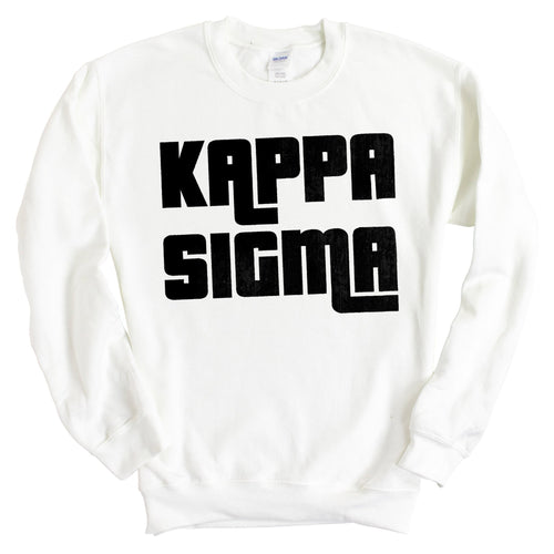 Kappa Sigma Sweatshirt - Kappa Sig Stacked Letters Crewneck Sweatshirt - Kite and Crest