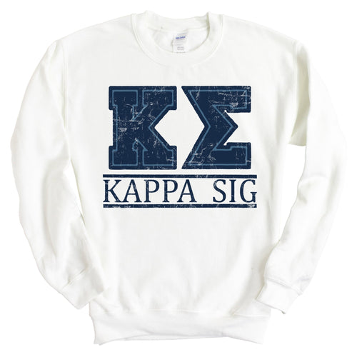 Kappa Sigma Sweatshirt - Kappa Sig Washed Letters Crewneck Sweatshirt - Kite and Crest