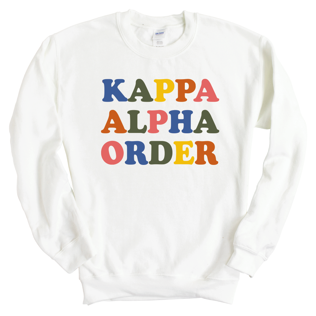 rder Sweatshirt - KA Retro Letters Crewneck Sweatshirt