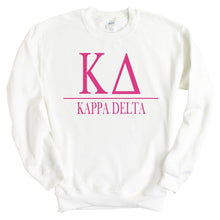 Load image into Gallery viewer, KD Kappa Delta Big Letters Sorority Crewneck Sweatshirt - Kite and Crest
