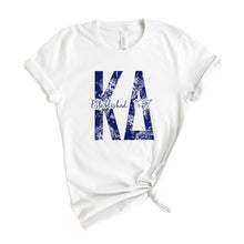 Load image into Gallery viewer, KD Kappa Delta Blue Floral Sorority T-Shirt - Kite and Crest
