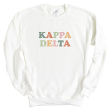 Load image into Gallery viewer, KD Kappa Delta Bright and Colorful Sorority Crewneck Sweatshirt - Kite and Crest
