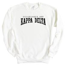 Load image into Gallery viewer, KD Kappa Delta Established Sorority Crewneck Sweatshirt - Kite and Crest
