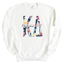 Load image into Gallery viewer, KD Kappa Delta Floral Block Sorority Crewneck Sweatshirt - Kite and Crest
