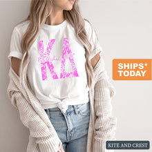 Load image into Gallery viewer, KD Kappa Delta Pink Floral Sorority T-Shirt - Kite and Crest
