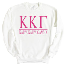 Load image into Gallery viewer, KKG Kappa Kappa Gamma Big Letters Sorority Crewneck Sweatshirt - Kite and Crest
