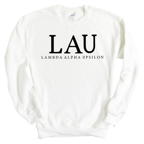 Lambda Alpha Upsilon Block Letter Sweatshirt - Fraternity Crewneck Sweatshirt - Kite and Crest