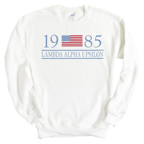 Lambda Alpha Upsilon Flag Year Sweatshirt - Fraternity Crewneck Sweatshirt - Kite and Crest