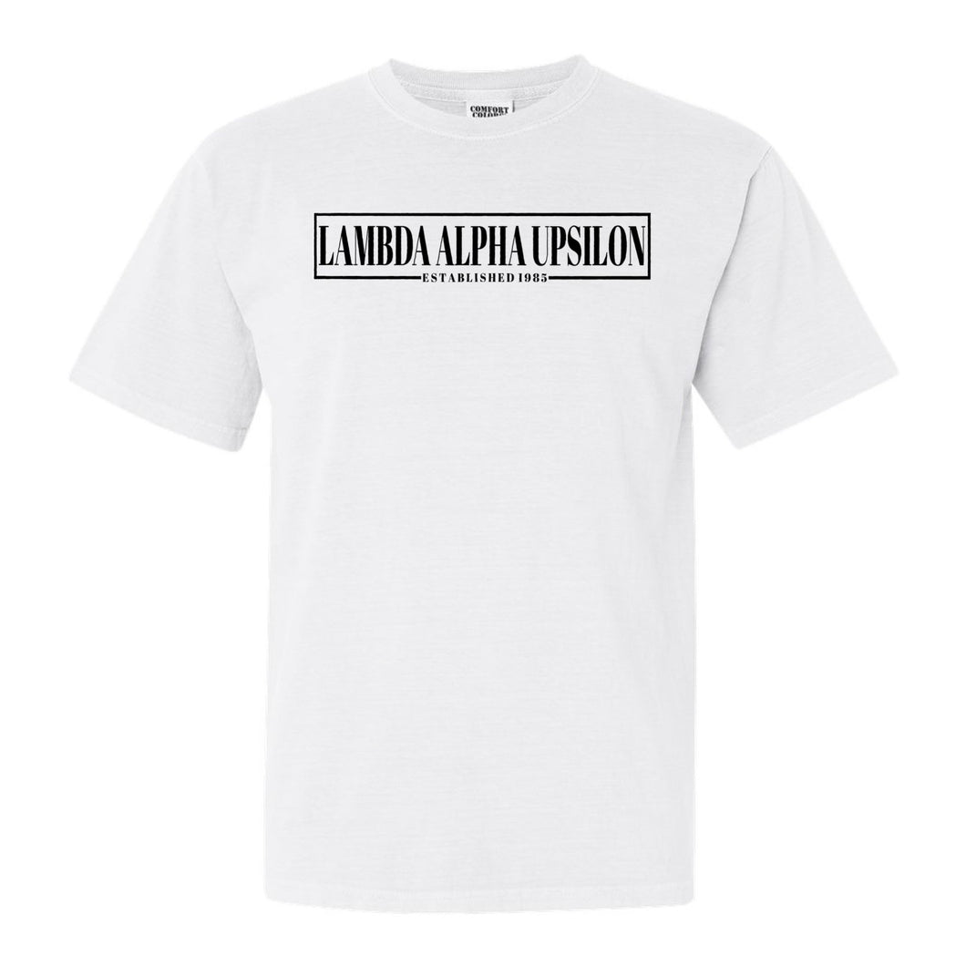 Lambda Alpha Upsilon Fraternal Block Comfort Colors T-Shirt - Fraternity Tee - Kite and Crest