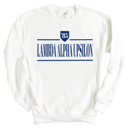 Lambda Alpha Upsilon Shield Sweatshirt - Fraternity Crewneck Sweatshirt - Kite and Crest