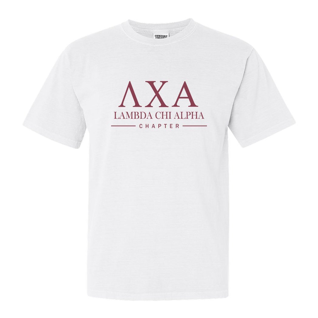 Lambda Chi Alpha Comfort Colors T-Shirt - Lambda Chi Basic Lined Shirt - Kite and Crest