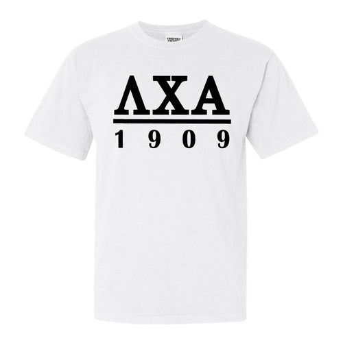 Lambda Chi Alpha Comfort Colors T-Shirt - Lambda Chi Black Letters Shirt - Kite and Crest