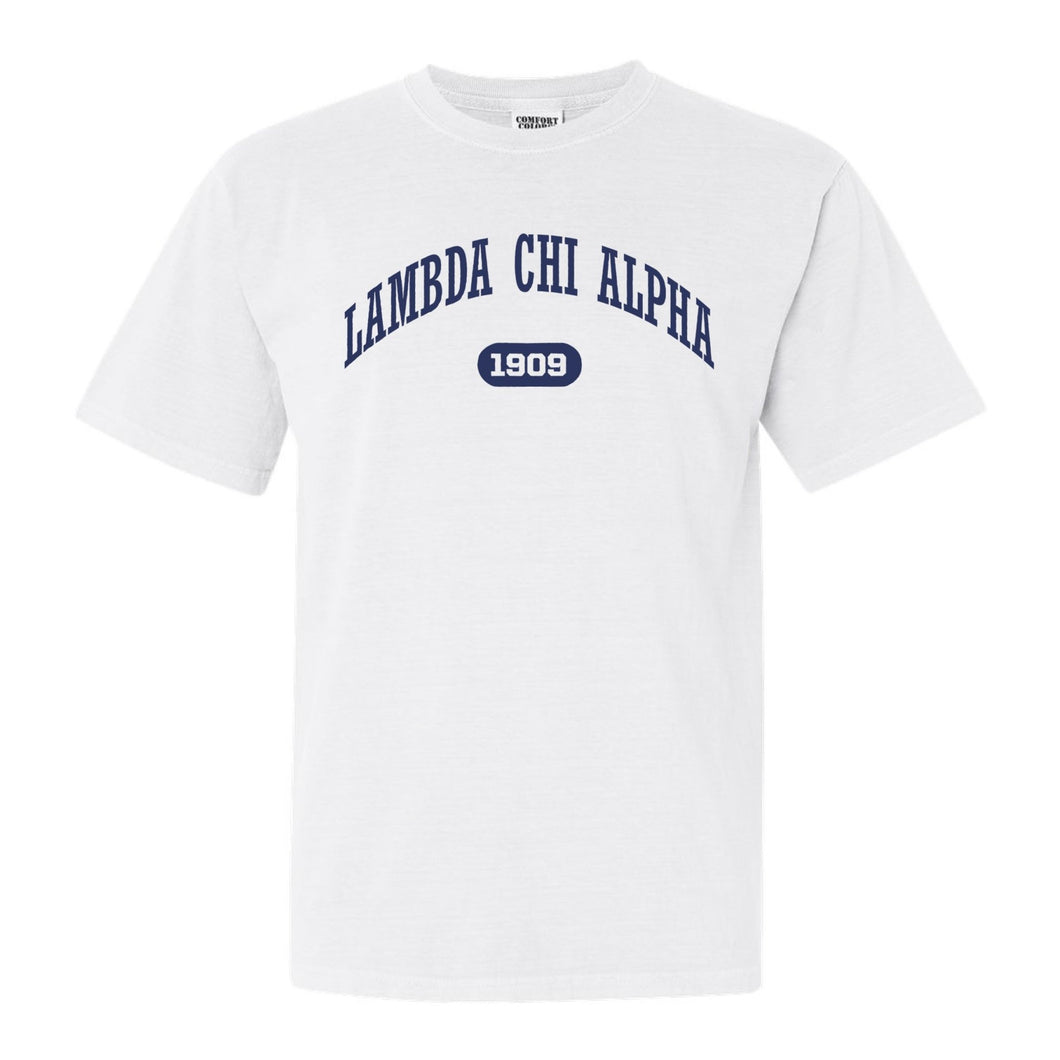 Lambda Chi Alpha Comfort Colors T-Shirt - Lambda Chi Fraternal Arch Shirt - Kite and Crest