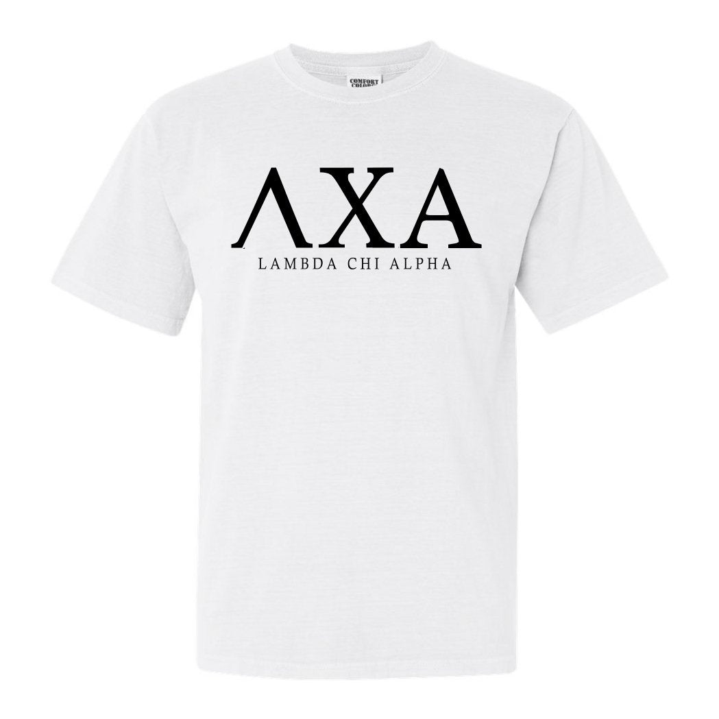 Lambda Chi Alpha Comfort Colors T-Shirt - Lambda Chi Fraternal Block Shirt - Kite and Crest
