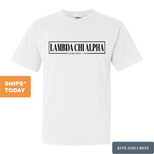 Load image into Gallery viewer, Lambda Chi Alpha Comfort Colors T-Shirt - Lambda Chi Fraternal Block Shirt - Kite and Crest
