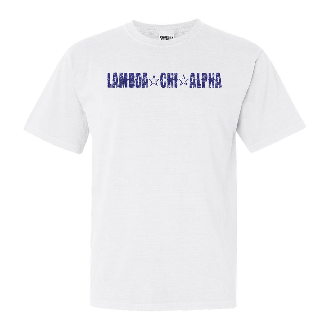 Lambda Chi Alpha Comfort Colors T-Shirt - Lambda Chi Fraternal Star Shirt - Kite and Crest