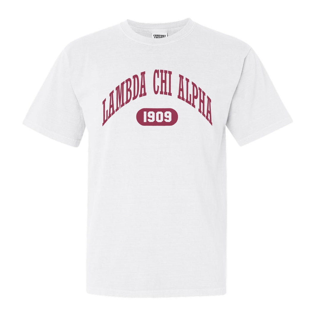 Lambda Chi Alpha Comfort Colors T-Shirt - Lambda Chi Large Athletic Shirt - Kite and Crest
