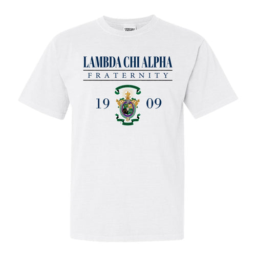 Lambda Chi Alpha Comfort Colors T-Shirt - Lambda Chi Large Crest Shirt - Kite and Crest