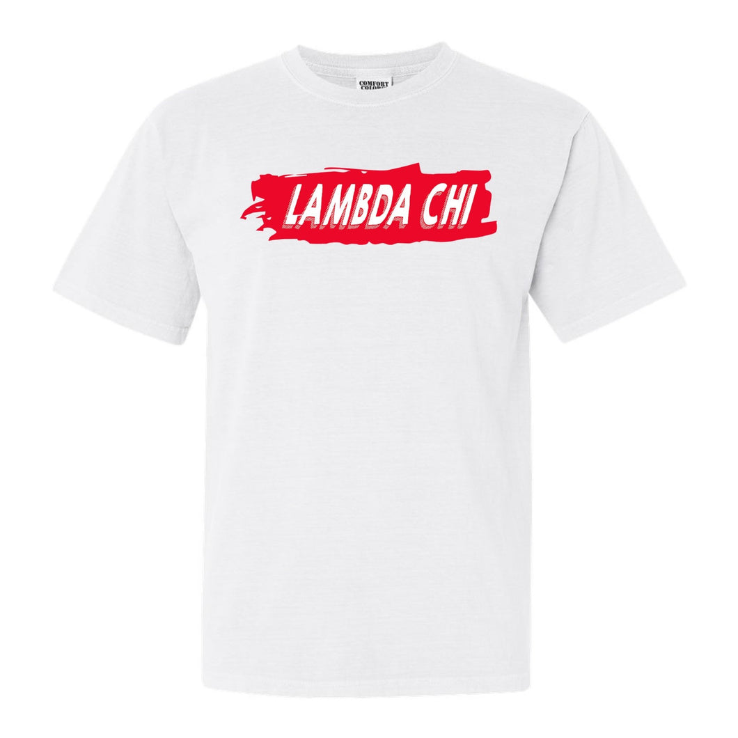 Lambda Chi Alpha Comfort Colors T-Shirt - Lambda Chi Red Slash Shirt - Kite and Crest