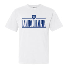 Load image into Gallery viewer, Lambda Chi Alpha Comfort Colors T-Shirt - Lambda Chi Shield Shirt - Kite and Crest
