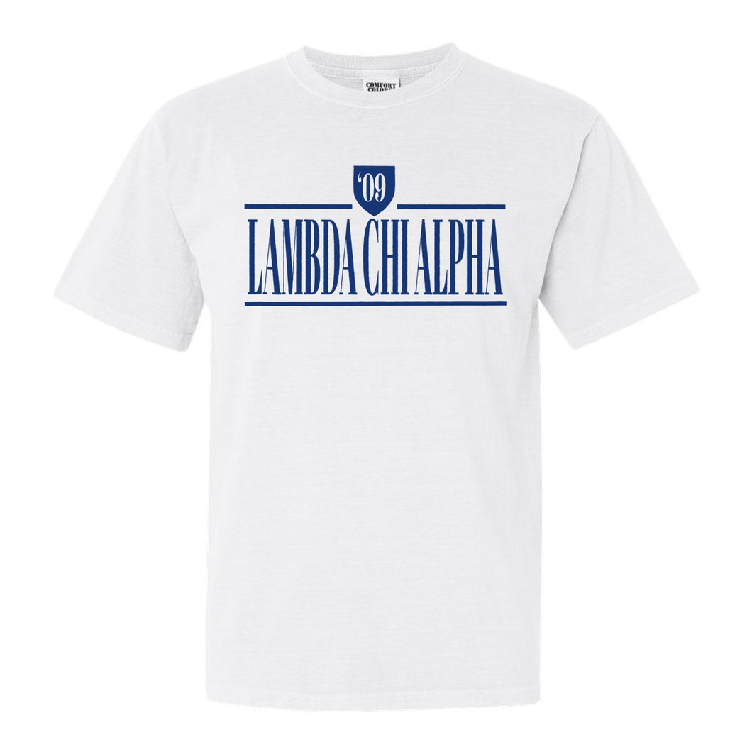 Lambda Chi Alpha Comfort Colors T-Shirt - Lambda Chi Shield Shirt - Kite and Crest