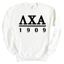 Load image into Gallery viewer, Lambda Chi Alpha Sweatshirt - Lambda Chi Black Letters Crewneck Sweatshirt - Kite and Crest
