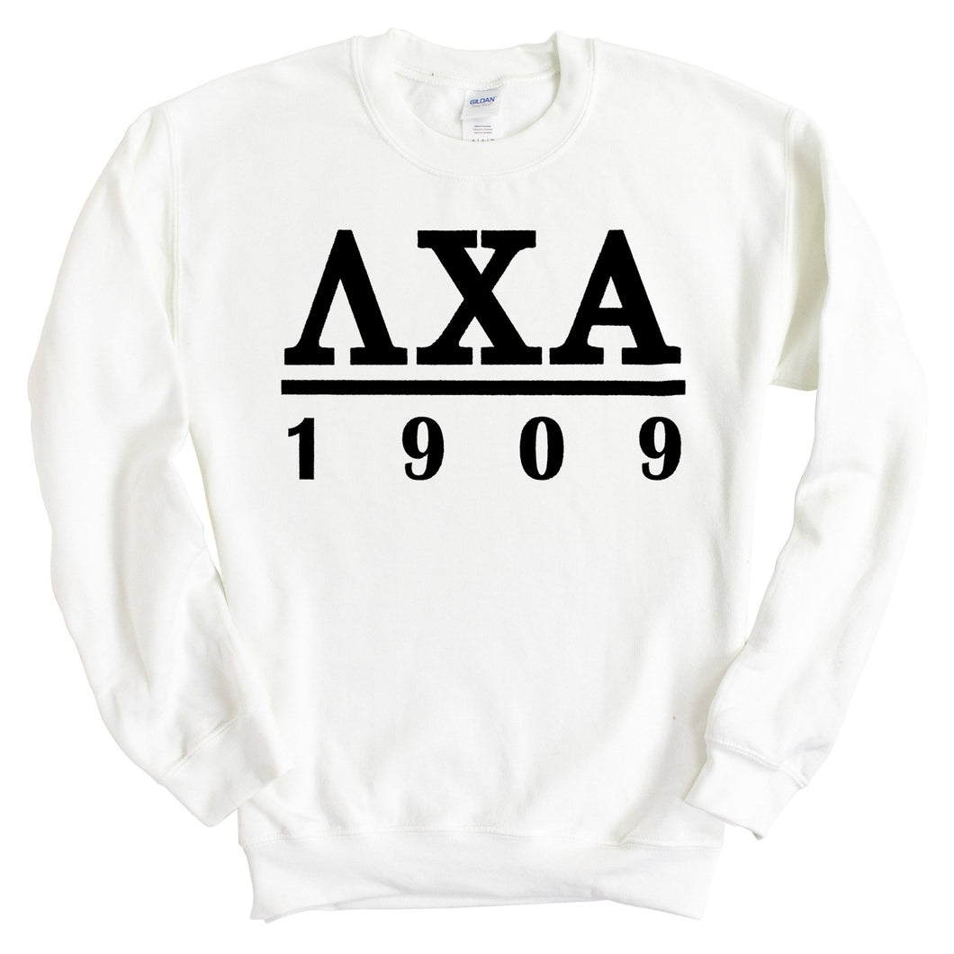 Lambda Chi Alpha Sweatshirt - Lambda Chi Black Letters Crewneck Sweatshirt - Kite and Crest