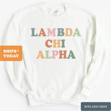 Load image into Gallery viewer, Lambda Chi Alpha Sweatshirt - Lambda Chi Bright and Colorful Crewneck Sweatshirt - Kite and Crest
