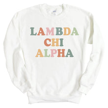 Load image into Gallery viewer, Lambda Chi Alpha Sweatshirt - Lambda Chi Bright and Colorful Crewneck Sweatshirt - Kite and Crest
