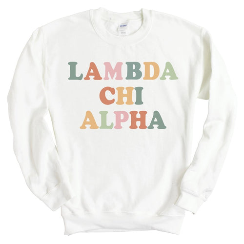 Lambda Chi Alpha Sweatshirt - Lambda Chi Bright and Colorful Crewneck Sweatshirt - Kite and Crest