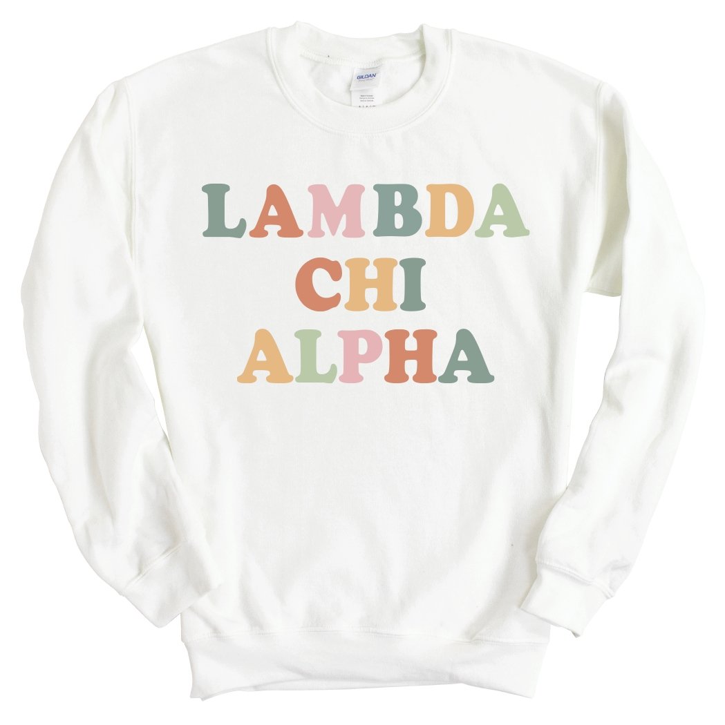 Lambda Chi Alpha Sweatshirt - Lambda Chi Bright and Colorful Crewneck Sweatshirt - Kite and Crest