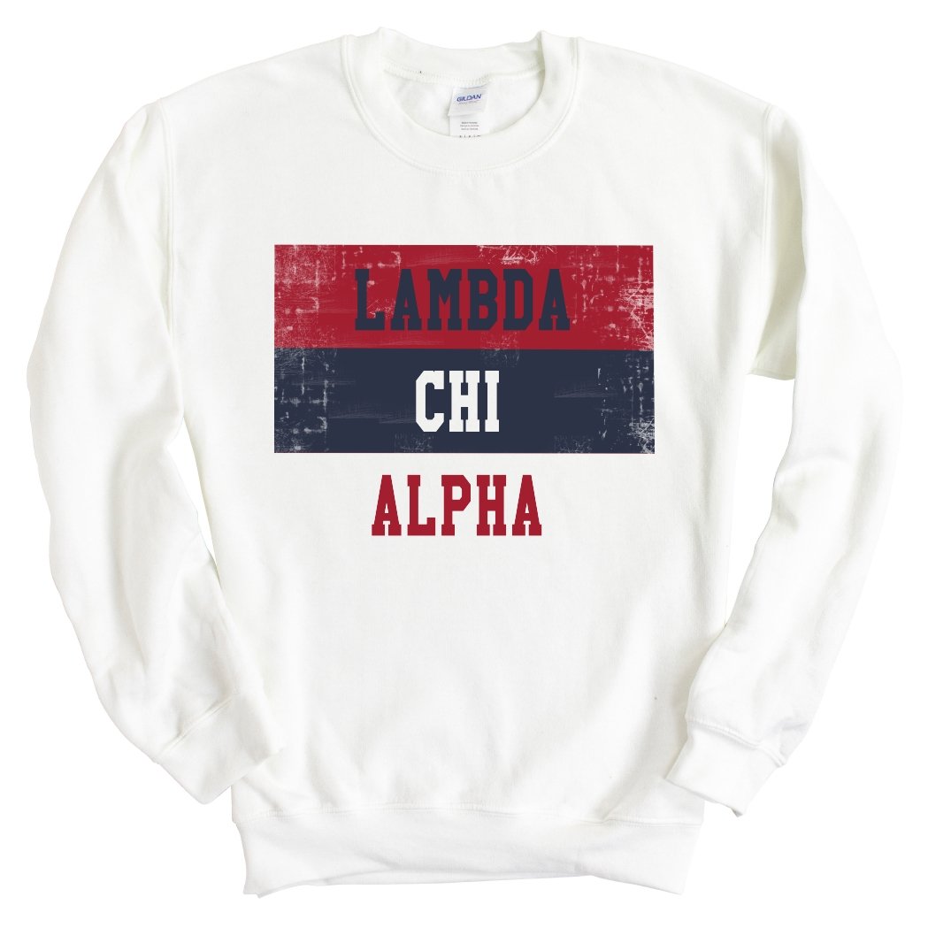 Lambda Chi Alpha Sweatshirt - Lambda Chi Colorful Stripe Crewneck Sweatshirt - Kite and Crest