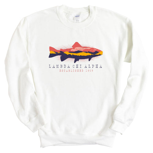 Lambda Chi Alpha Sweatshirt - Lambda Chi Fishing Crewneck Sweatshirt - Kite and Crest