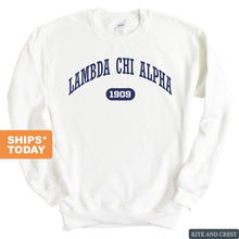 Load image into Gallery viewer, Lambda Chi Alpha Sweatshirt - Lambda Chi Fraternal Arch Crewneck Sweatshirt - Kite and Crest
