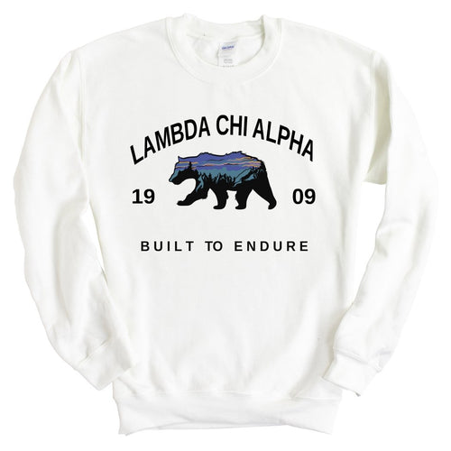 Lambda Chi Alpha Sweatshirt - Lambda Chi Fraternal Bear Crewneck Sweatshirt - Kite and Crest