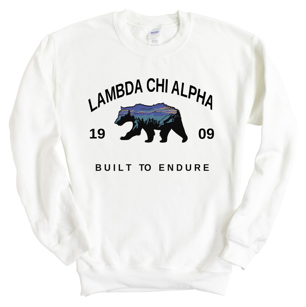 Lambda Chi Alpha Sweatshirt - Lambda Chi Fraternal Bear Crewneck Sweatshirt - Kite and Crest