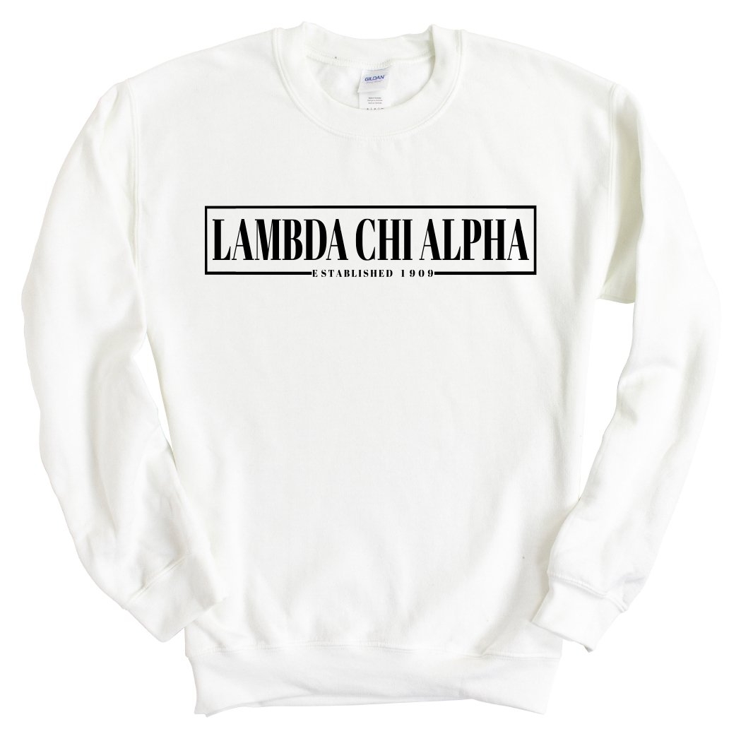 Lambda Chi Alpha Sweatshirt - Lambda Chi Fraternal Block Crewneck Sweatshirt - Kite and Crest