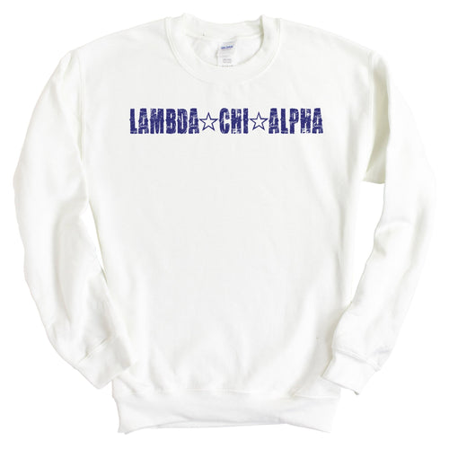 Lambda Chi Alpha Sweatshirt - Lambda Chi Fraternal Star Crewneck Sweatshirt - Kite and Crest