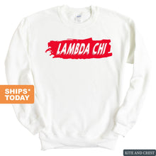 Load image into Gallery viewer, Lambda Chi Alpha Sweatshirt - Lambda Chi Red Slash Crewneck Sweatshirt - Kite and Crest
