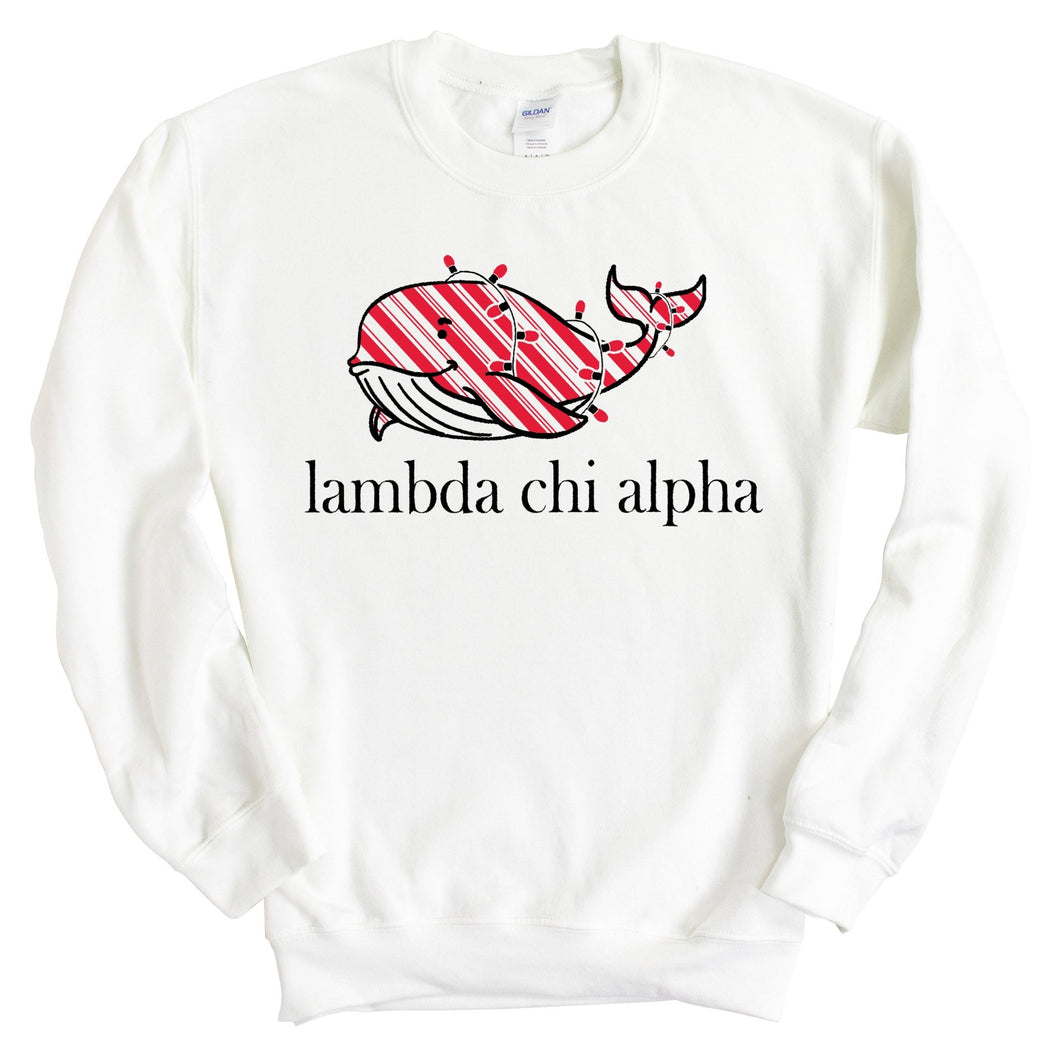 Lambda Chi Alpha Sweatshirt - Lambda Chi Red Whale Crewneck Sweatshirt - Kite and Crest