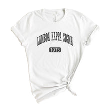 Load image into Gallery viewer, Lambda Kappa Sigma Athletic T-shirt - Kite and Crest
