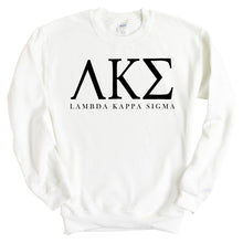 Load image into Gallery viewer, Lambda Kappa Sigma Block Letter Crewneck Sweatshirt - Kite and Crest
