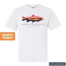 Load image into Gallery viewer, Lambda Phi Epsilon Fishing Comfort Colors T-Shirt - Fraternity Tee - Kite and Crest
